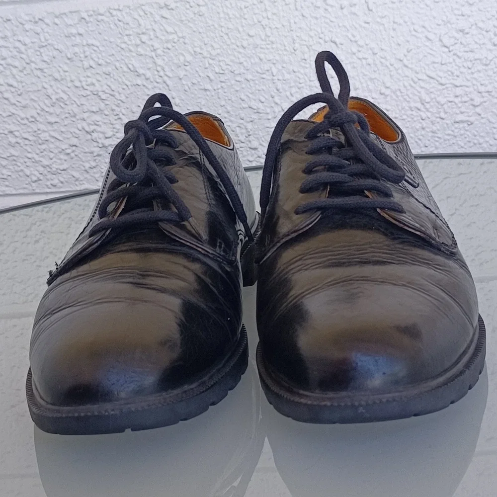 Timberland Mens Black Leather Oxford Lug Sole Shoes 9012 96069 Size 9M‎